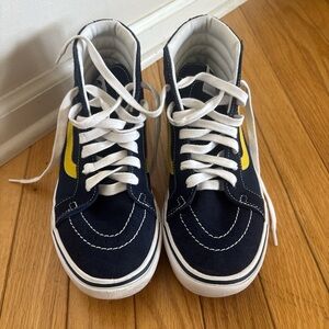 Vans Kids High-Top Sneakers - Navy and Yellow